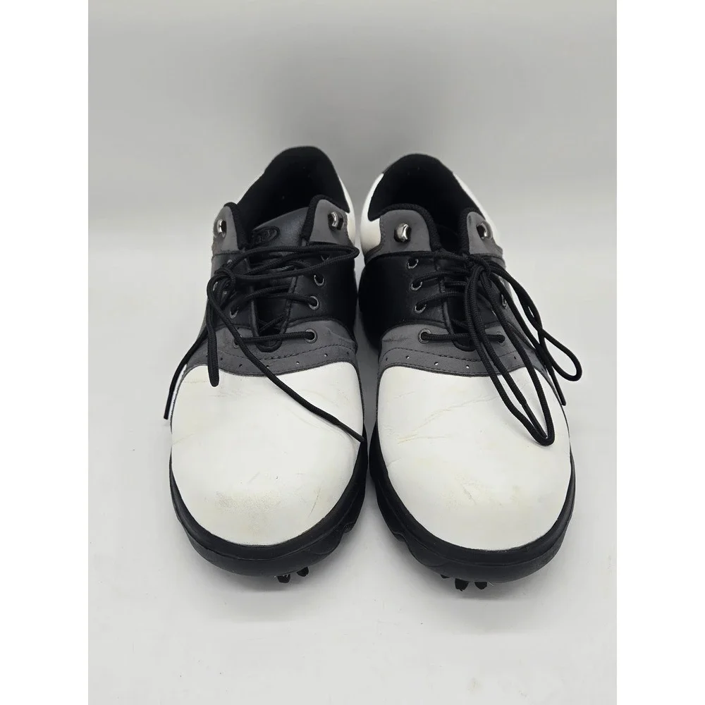 Etonic Offset Golf Shoes Mens 10.5 Black White Gray Soft Spikes
